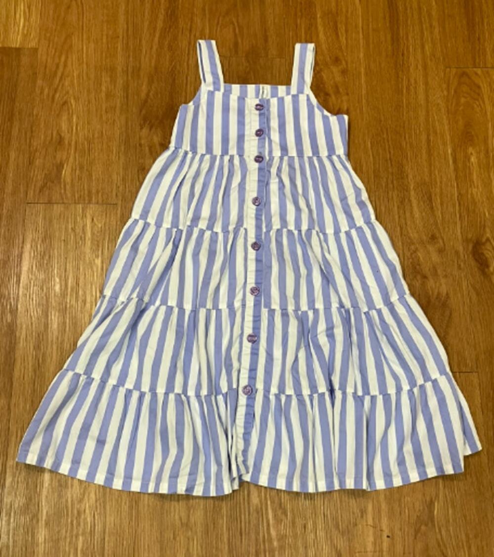Coccodrillo Girls Button Up Stripes A-Line Midi Dress 134/9Y